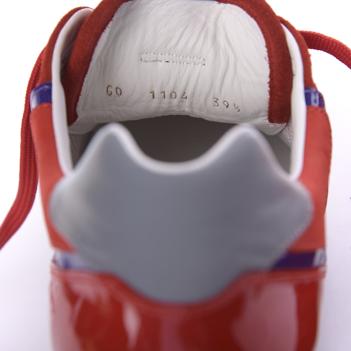 Nubuck Calfskin Perforated Run Away Sneakers 39.5 Rouge