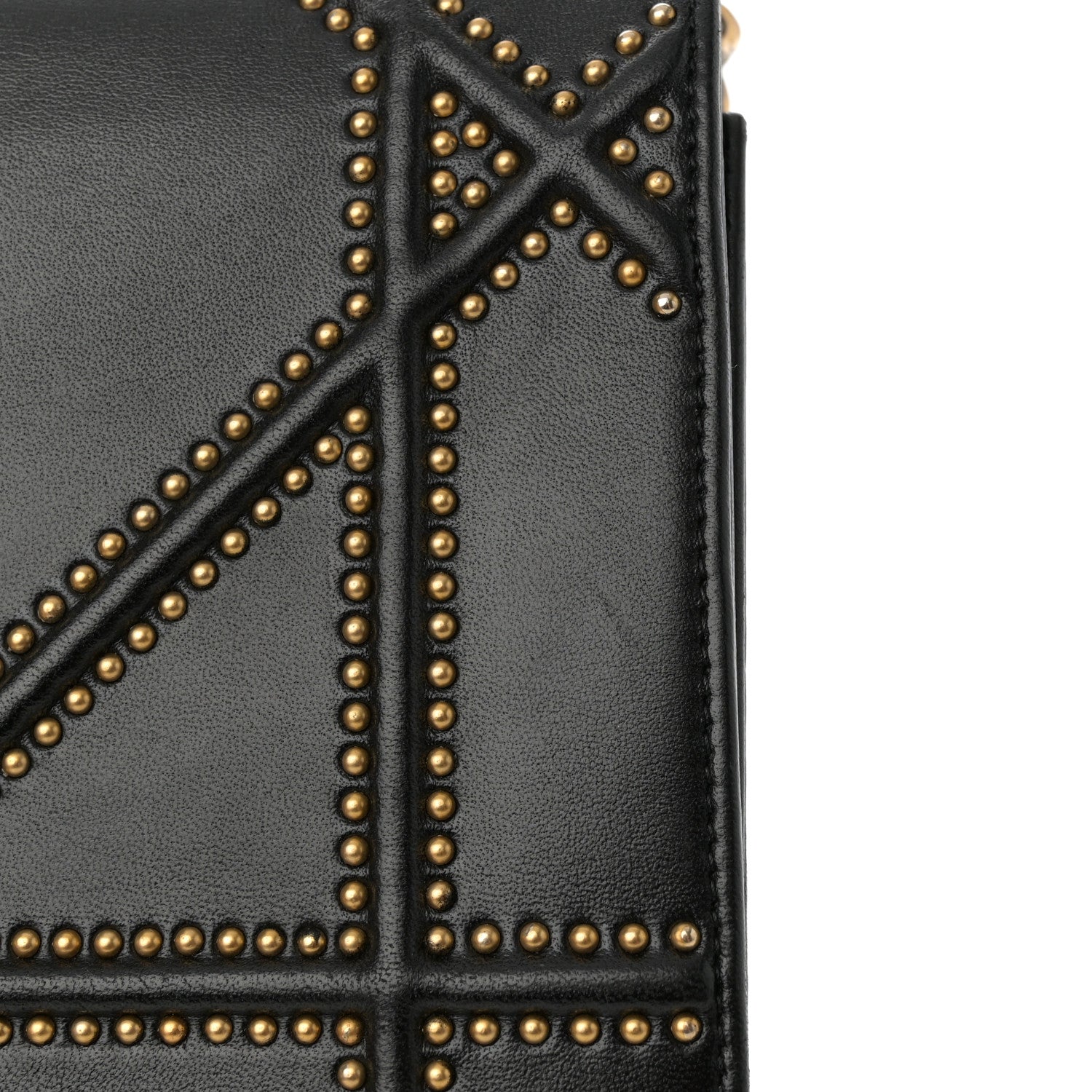 Christian Dior Lambskin Studded Medium Diorama Flap Bag Black 13 of 18