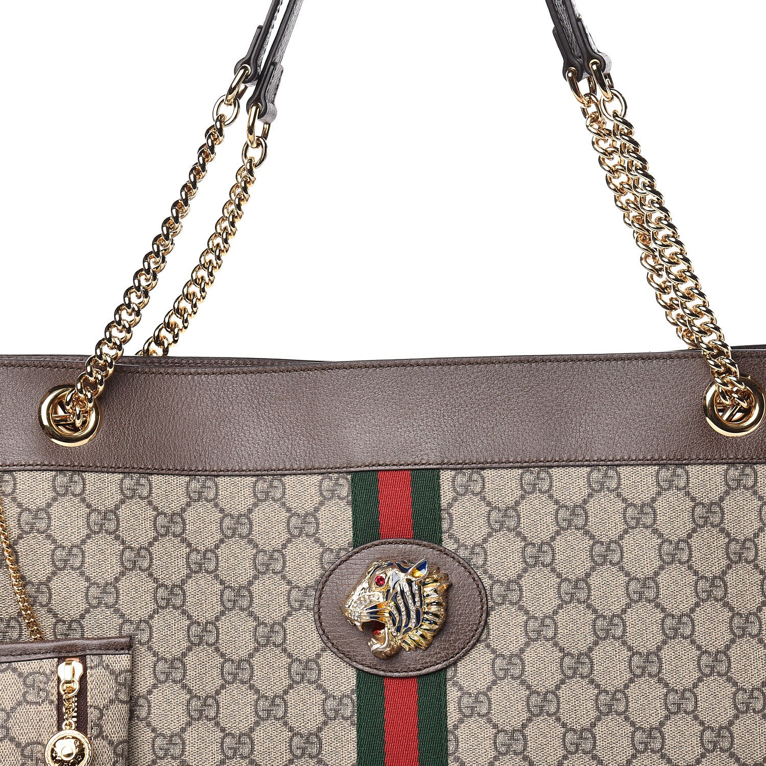 Gucci GG Supreme Monogram Large Rajah Chain Tote Beige New Acero 12 of 12