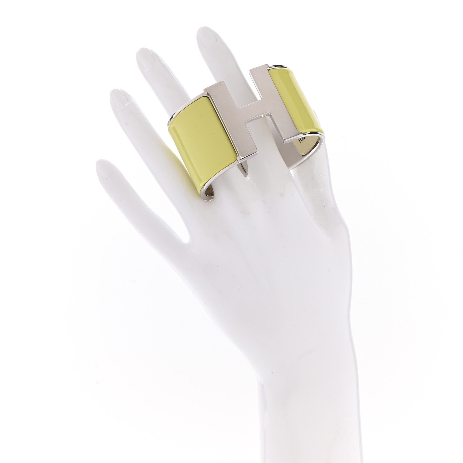 Hermes Enamel Extra Wide Clic Clac H Bracelet PM Jaune Canari 2 of 5