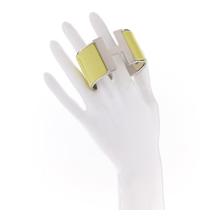 Hermes Enamel Extra Wide Clic Clac H Bracelet PM Jaune Canari 2 of 5