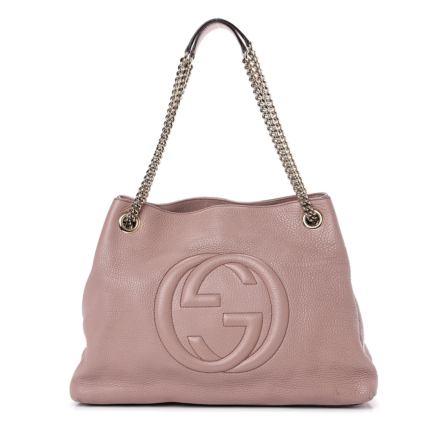 Pebbled Calfskin Medium Soho Chain Shoulder Bag Dark Cipria