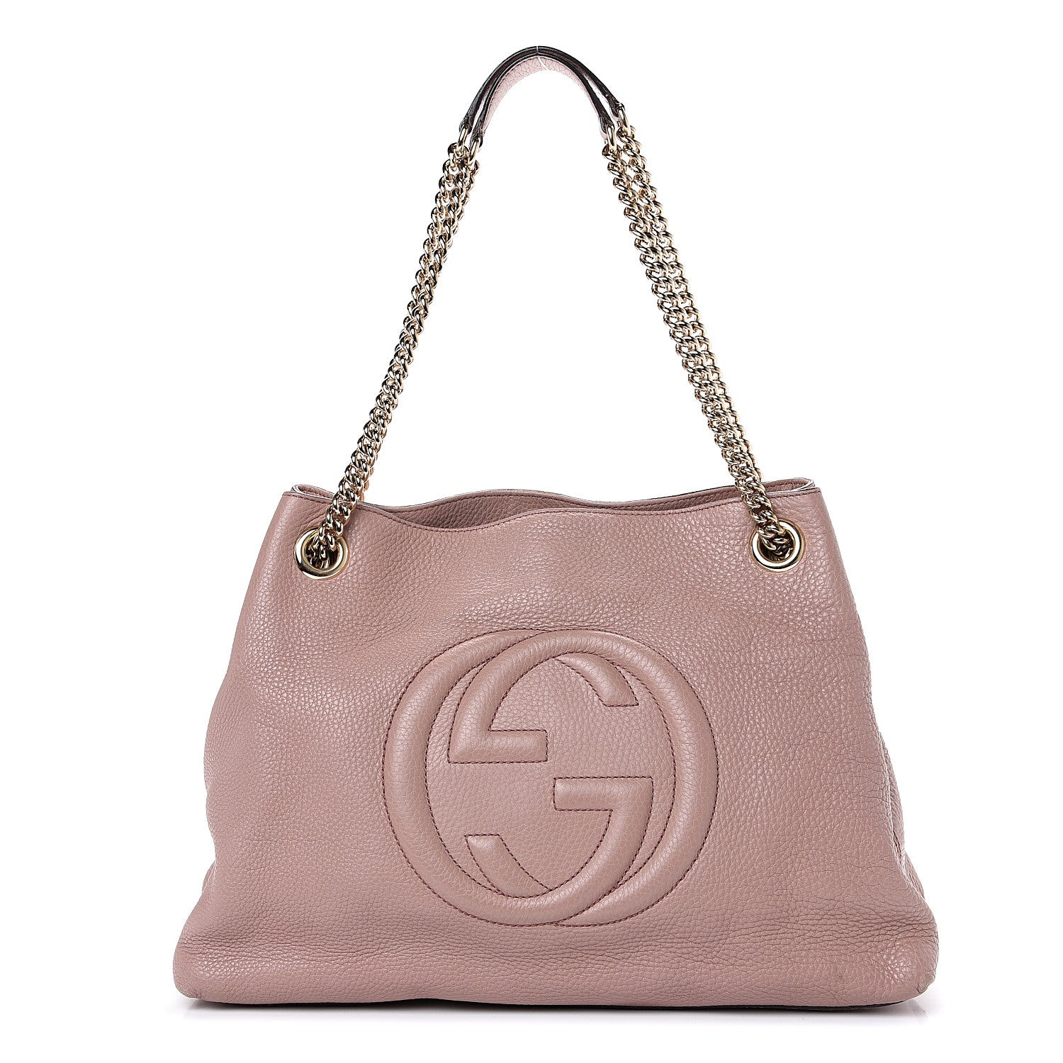Gucci Pebbled Calfskin Medium Soho Chain Shoulder Bag Dark Cipria 1 of 12