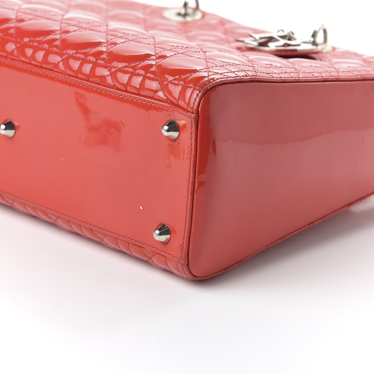 Patent Cannage Large Lady Dior Red