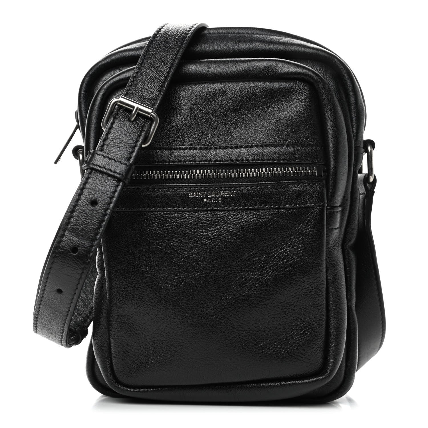 Saint Laurent Lambskin Sid Messenger Bag Black 1 of 8