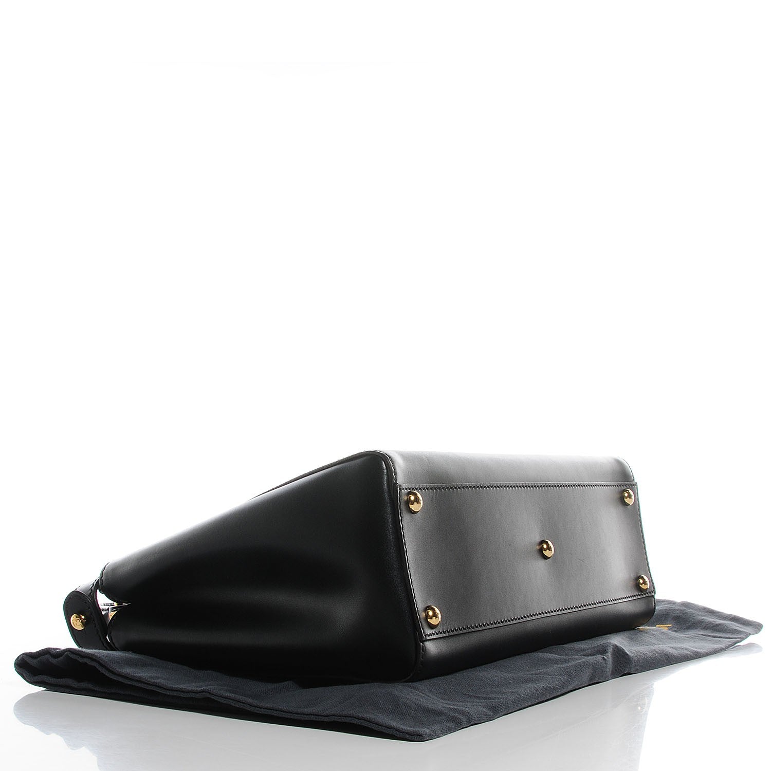 Fendi Vitello Morgan Fabric Jacquard Pequin Medium Peekaboo Iconic Satchel Black Tobacco 4 of 11