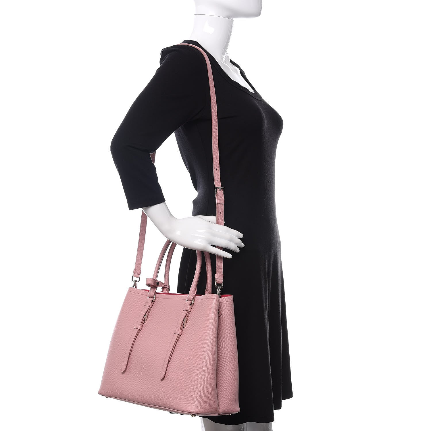 Prada Saffiano Cuir Small Double Handle Tote Pesco 2 of 10