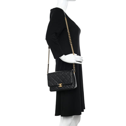Chanel Shiny Caviar Quilted Small Chain Melody Flap Black 2 of 10