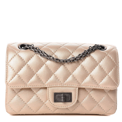 Chanel Metallic Sheepskin Quilted 2.55 Reissue Mini Flap Beige 1 of 11