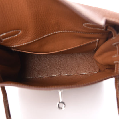 Hermes Taurillon Clemence Kelly Amazone Ado Backpack 22 Gold Bleu Zellige Caramel 5 of 10