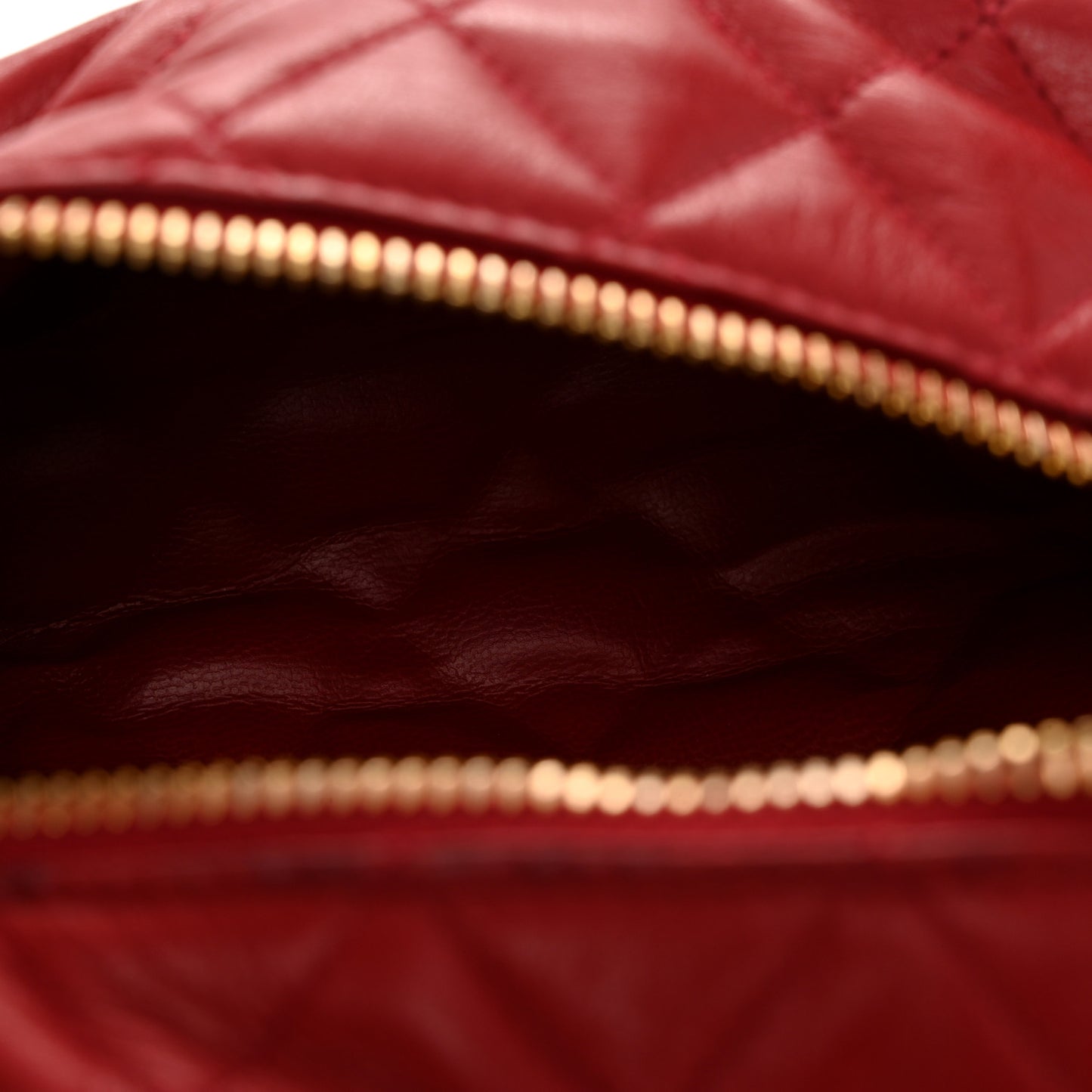 Lambskin Quilted CC Medallion Waist Belt Bag Red