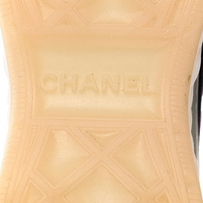 Chanel Fabric Suede Calfskin CC Sneakers 35.5 Dark Pink Green 8 of 9