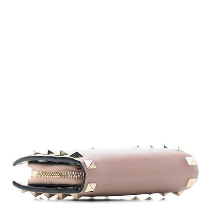 Valentino Garavani Calfskin Rockstud Compact Bi-Fold Wallet Poudre 3 of 4