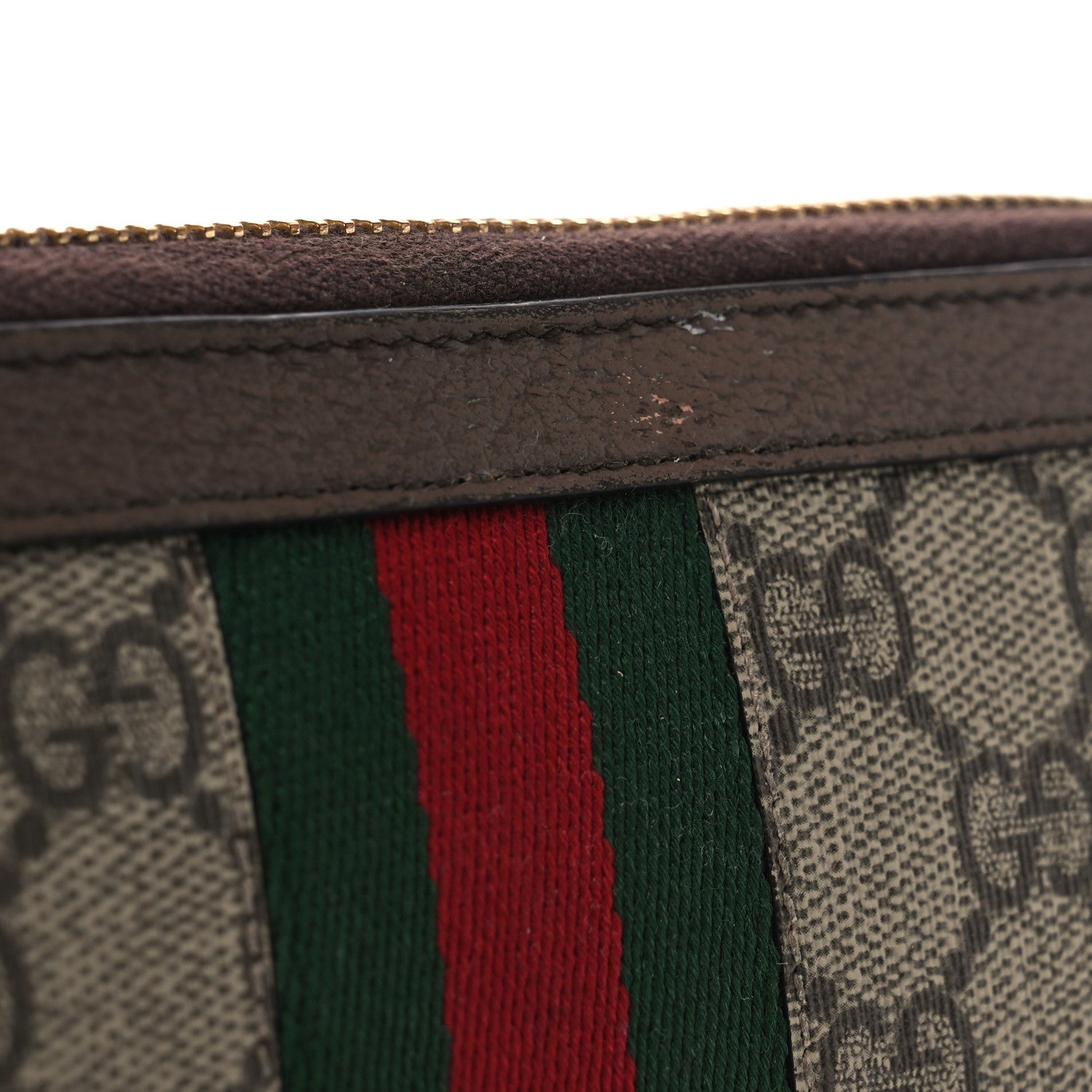 Gucci GG Supreme Monogram Web Ophidia Zip Around Wallet Brown 8 of 10