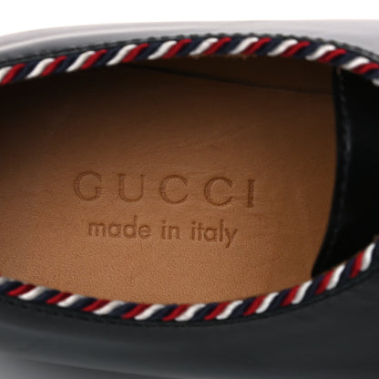 Gucci Calfskin Embroidered Mens Lace Up Derbys 5 Black 7 of 9