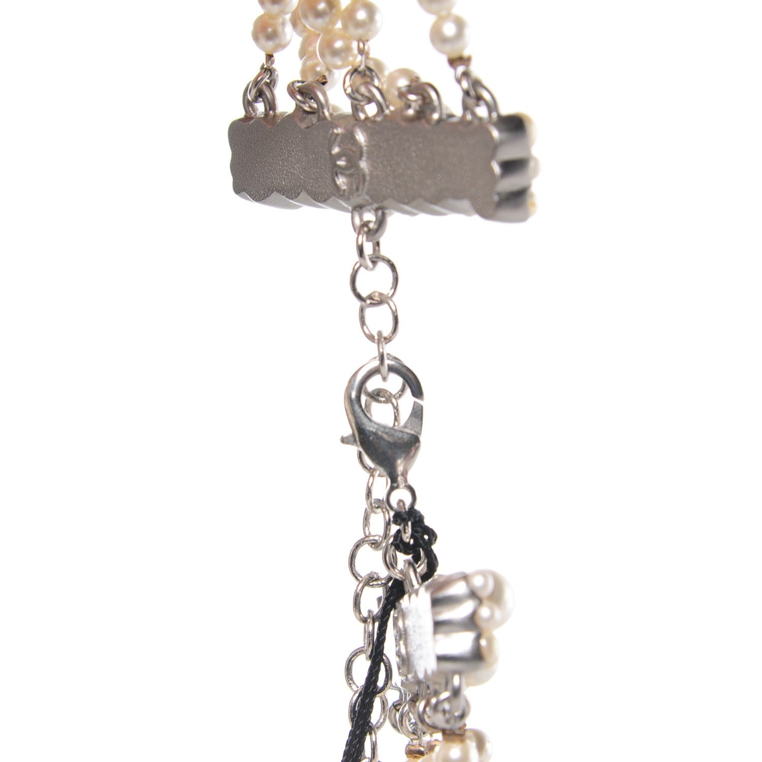 Chanel Pearl Multi Strand Choker Necklace Silver 5 of 12