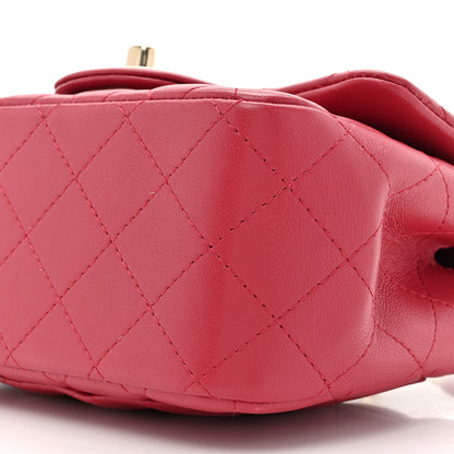Chanel Lambskin Quilted Mini Square Flap Dark Pink 9 of 10
