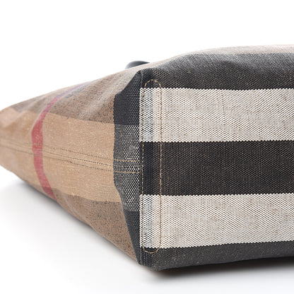 Burberry Coated Canvas Mega Check Medium Doodle Tote Black 9 of 14