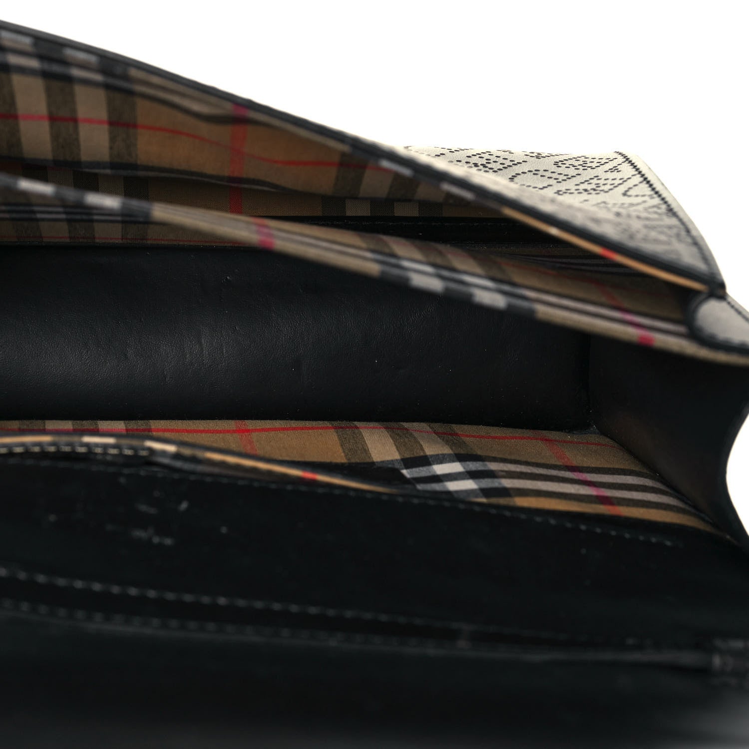 Burberry Calfskin Perforated Small Macken Crossbody Bag Black 5 of 13