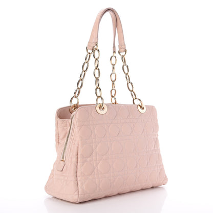 Christian Dior Lambskin Cannage Small Dior Soft Zipped Shopping Tote Light Pink 3 of 8