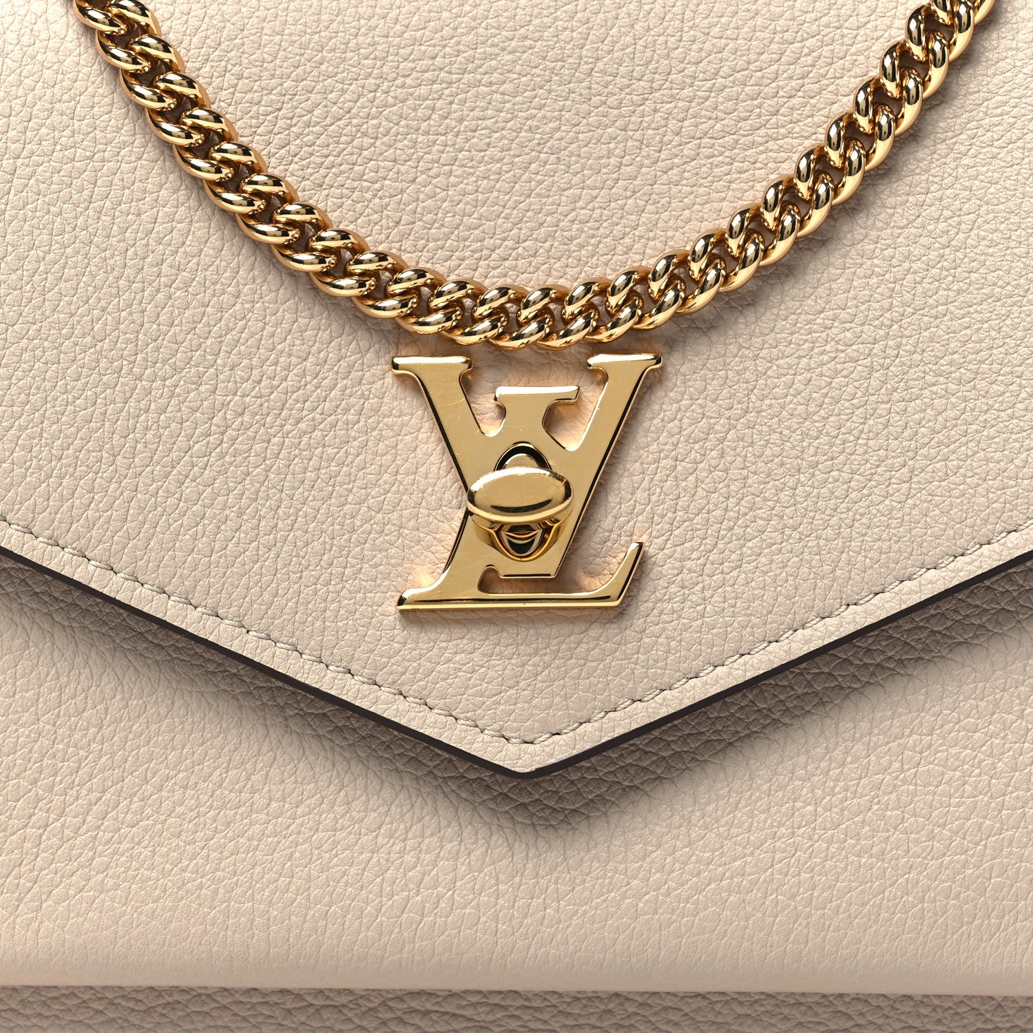 Louis Vuitton Soft Calfskin My Lockme Chain Pochette Greige 7 of 9