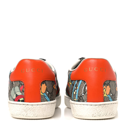 Gucci X DISNEY GG Supreme Monogram Web Donald Duck Womens Ace Sneakers 35 Beige New Acero Orange 6 of 12