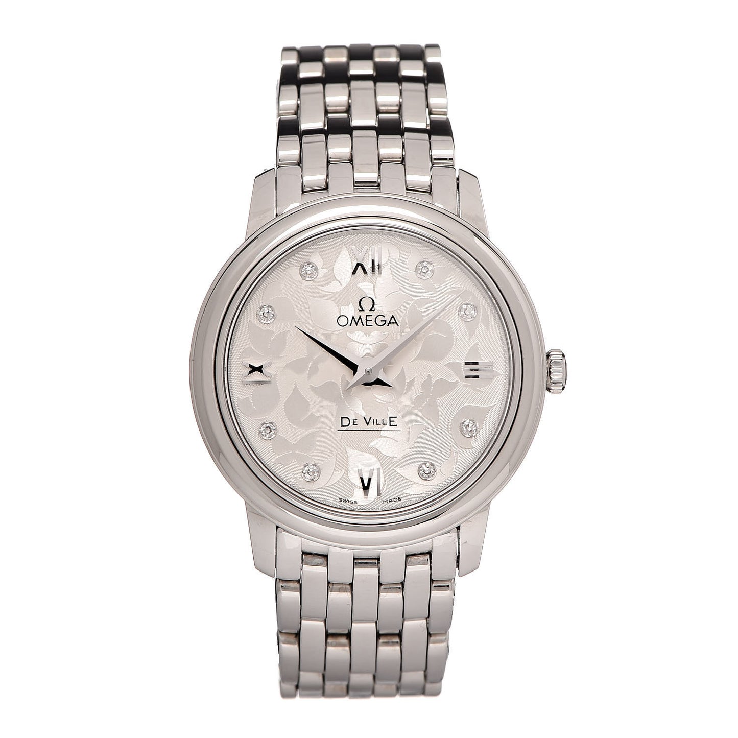 Stainless Steel Diamond 27mm De Ville Prestige Butterfly Quartz Watch 424.10.27.60.52.001