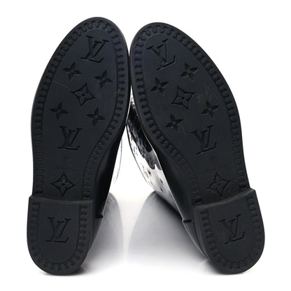 Louis Vuitton Rubber Embossed Monogram Drops High Rain Boots 37 Black 5 of 7