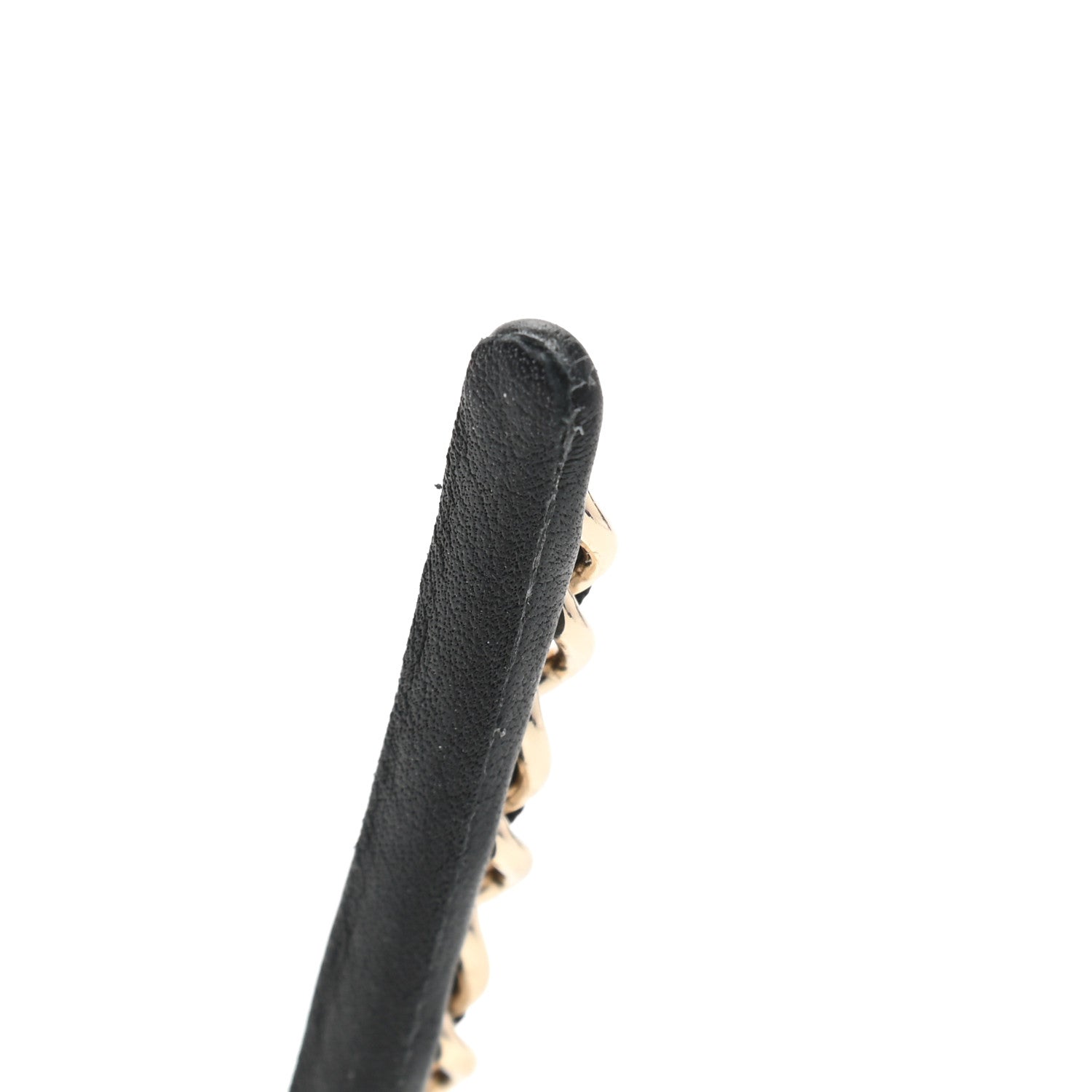 Chanel Metal Lambskin CC Turnlock Chain Headband Gold Black 4 of 4