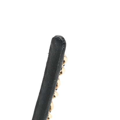 Chanel Metal Lambskin CC Turnlock Chain Headband Gold Black 4 of 4
