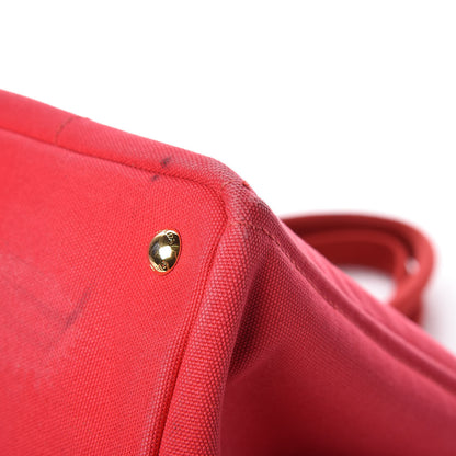 Prada Canapa Large Logo Shopping Tote Rosso 11 of 14