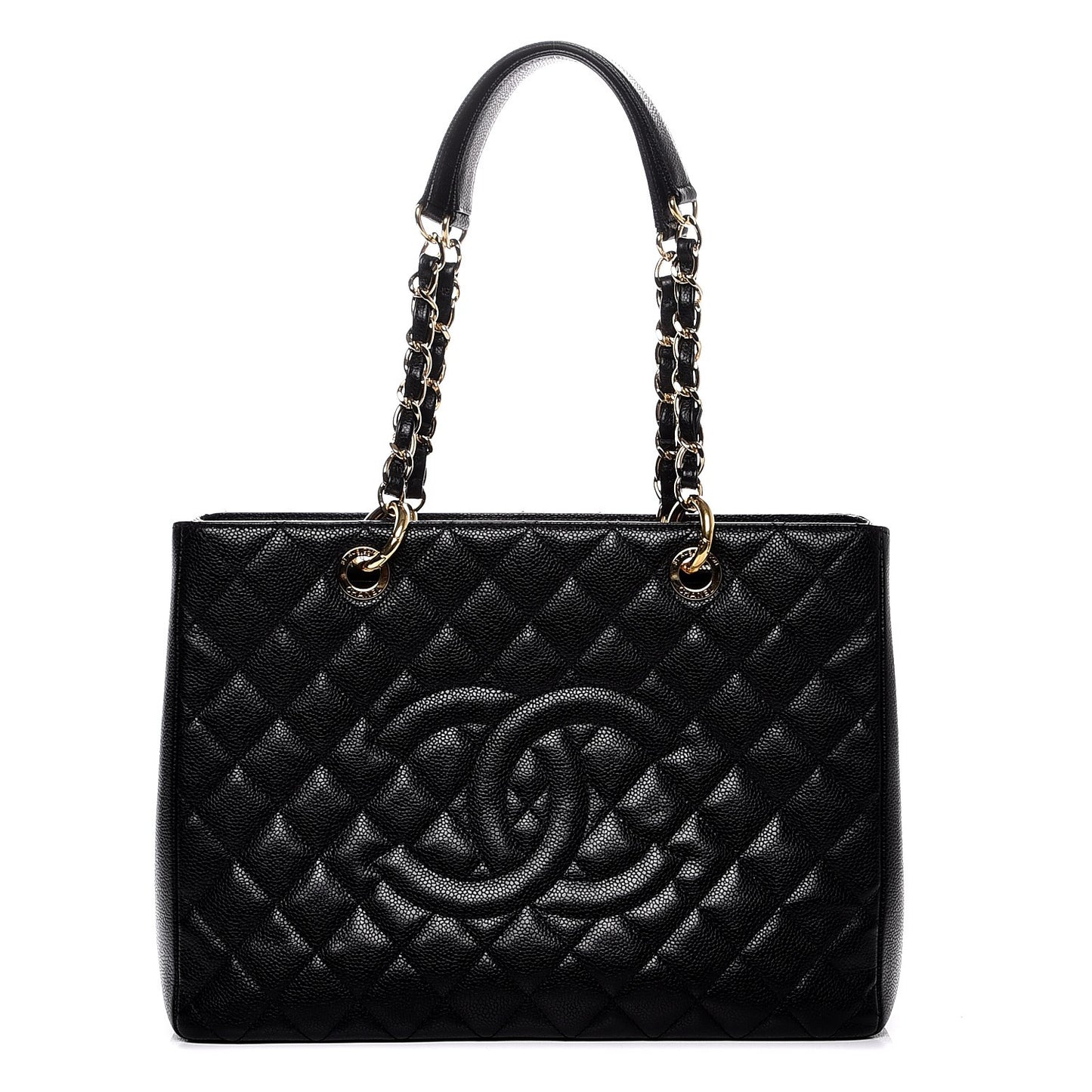 Caviar Quilted Grand Shopping Tote GST Black