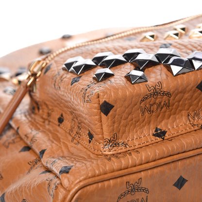 MCM Visetos Studded Medium Stark M Backpack Cognac 10 of 12