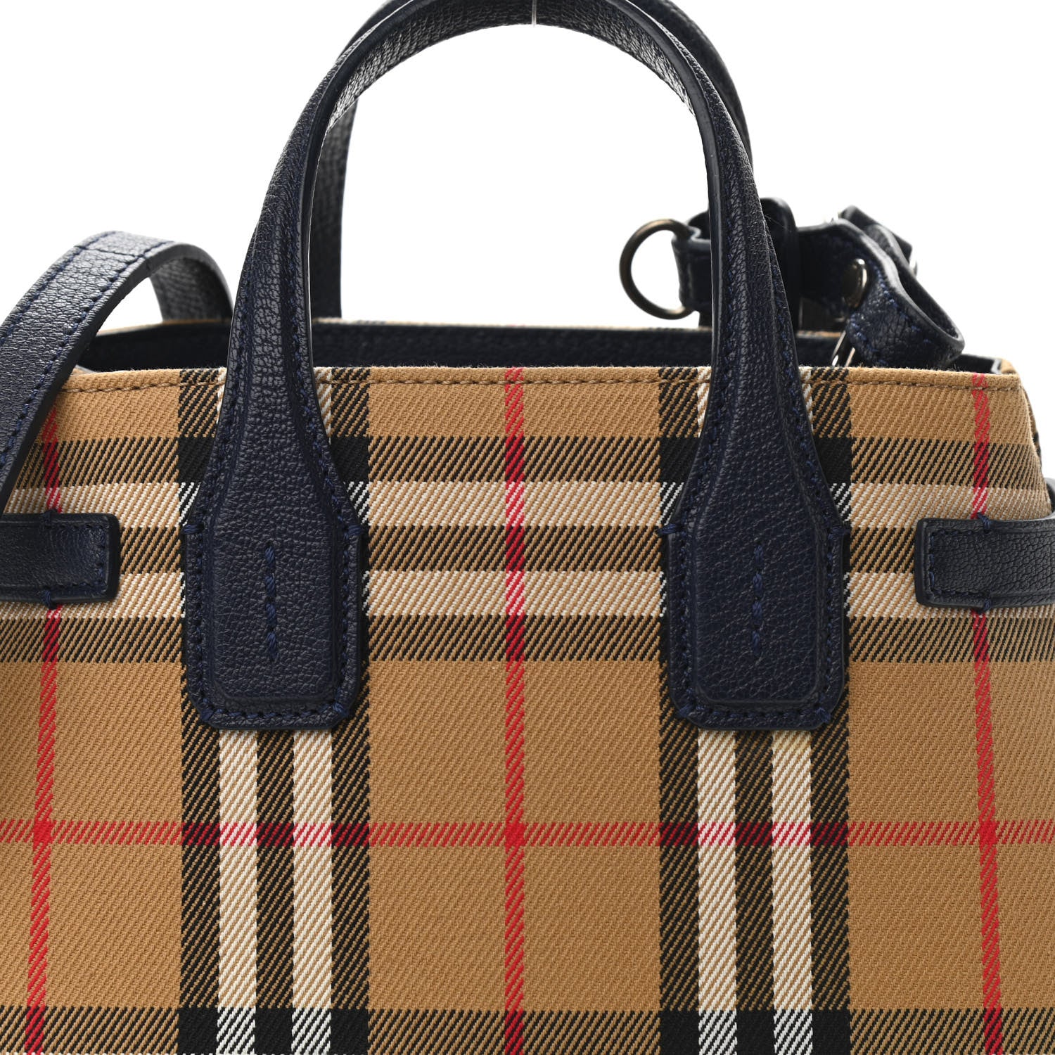 Burberry Goatskin Vintage Check Baby Banner Tote Regency Blue 7 of 9