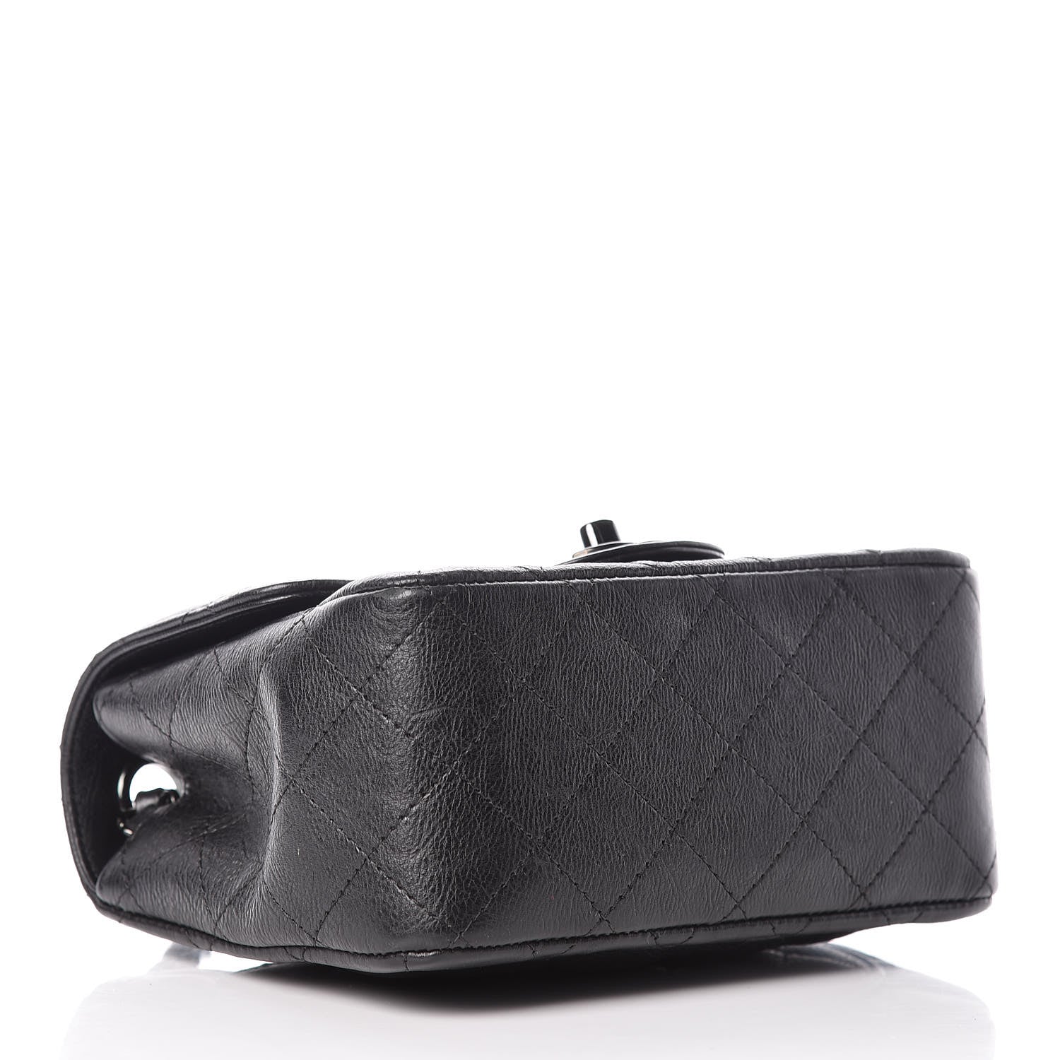 Chanel Crumpled Calfskin Quilted Mini Square Flap So Black 4 of 11