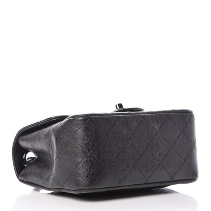 Chanel Crumpled Calfskin Quilted Mini Square Flap So Black 4 of 11
