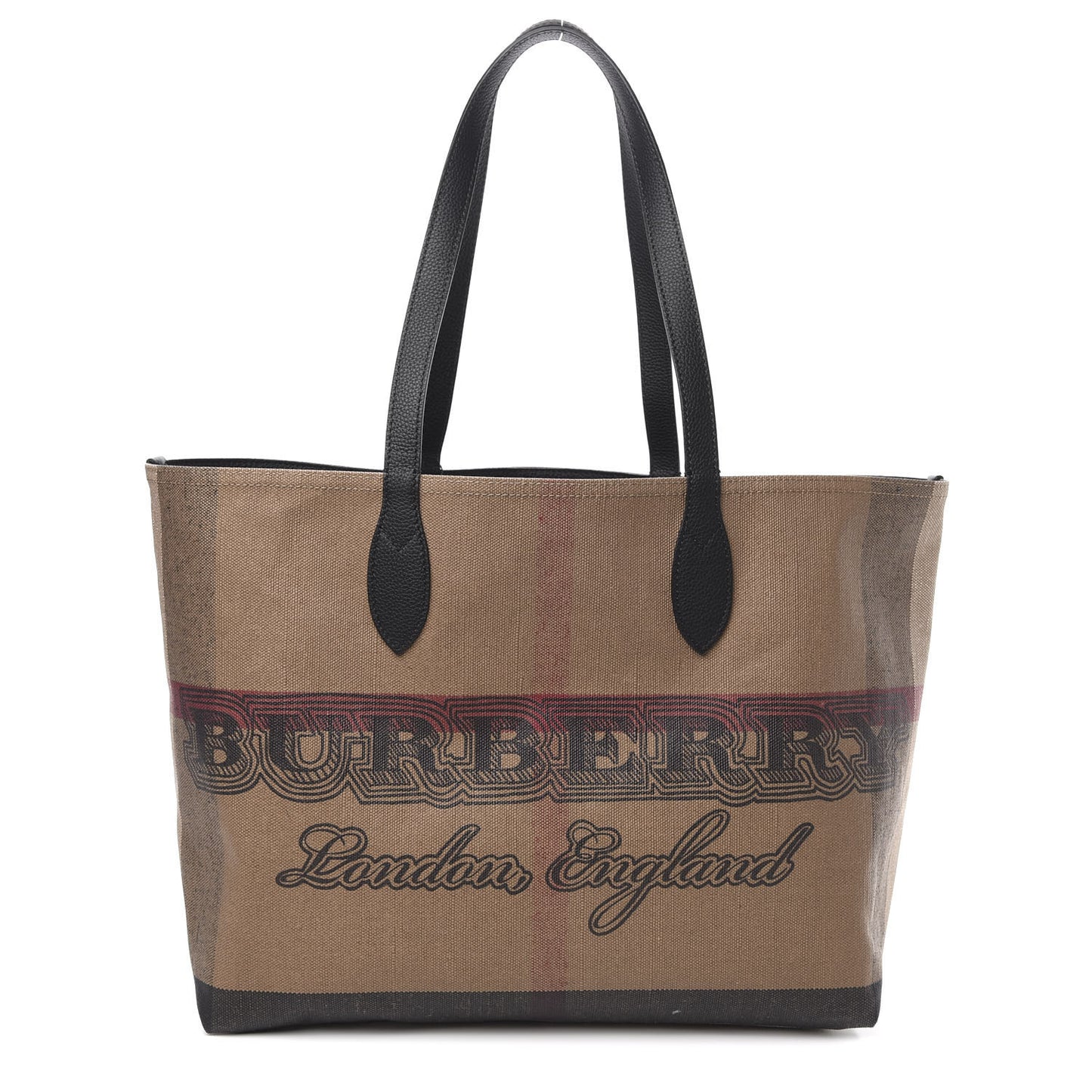 Coated Canvas Mega Check Medium Doodle Tote Black