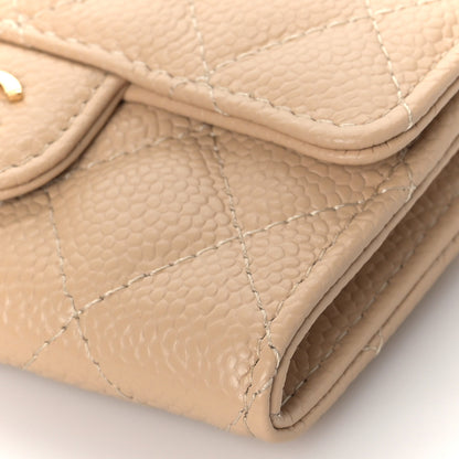 Chanel Caviar Quilted Flap Card Holder Wallet Beige 10 of 11
