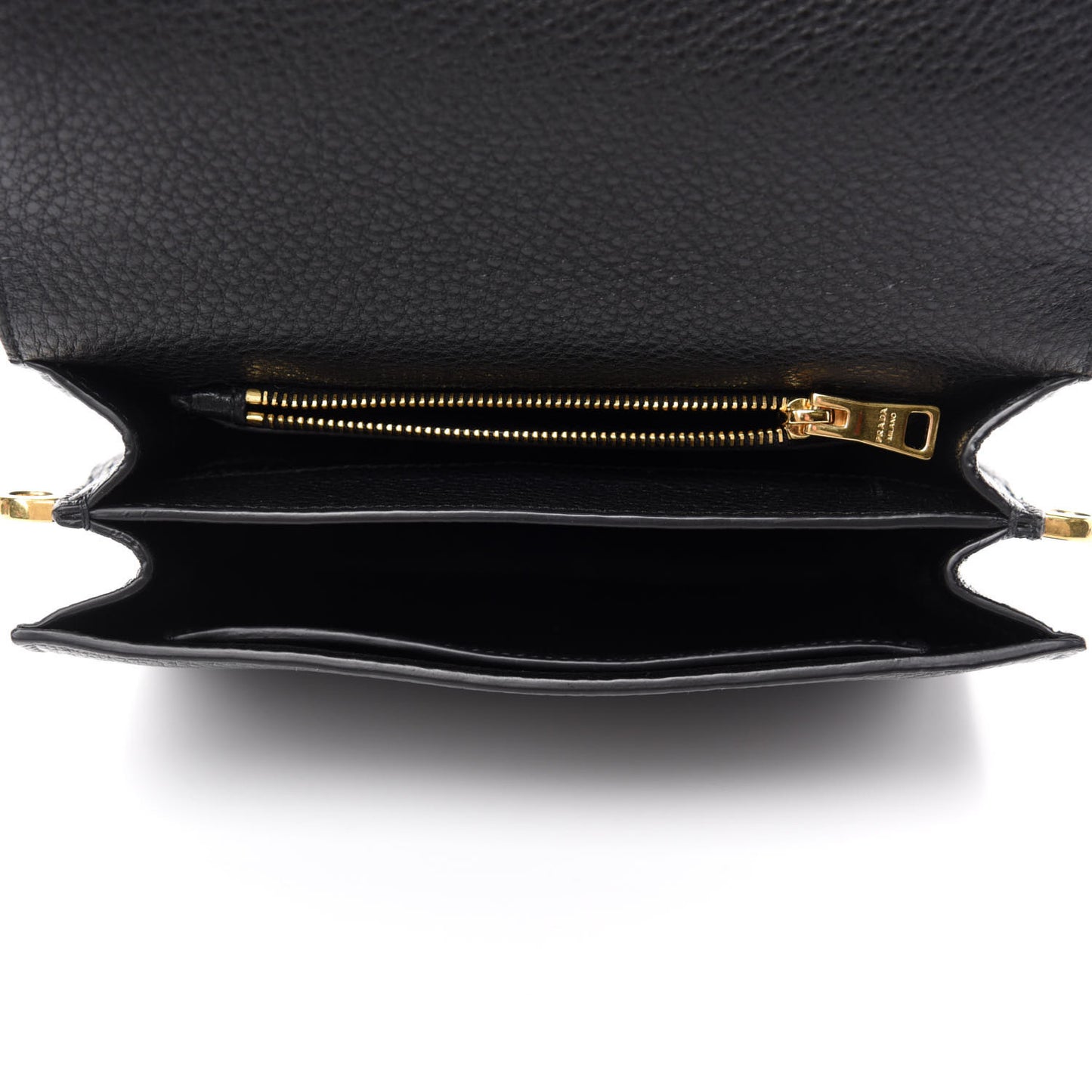 Vitello Daino Double Strap Flap Crossbody Black