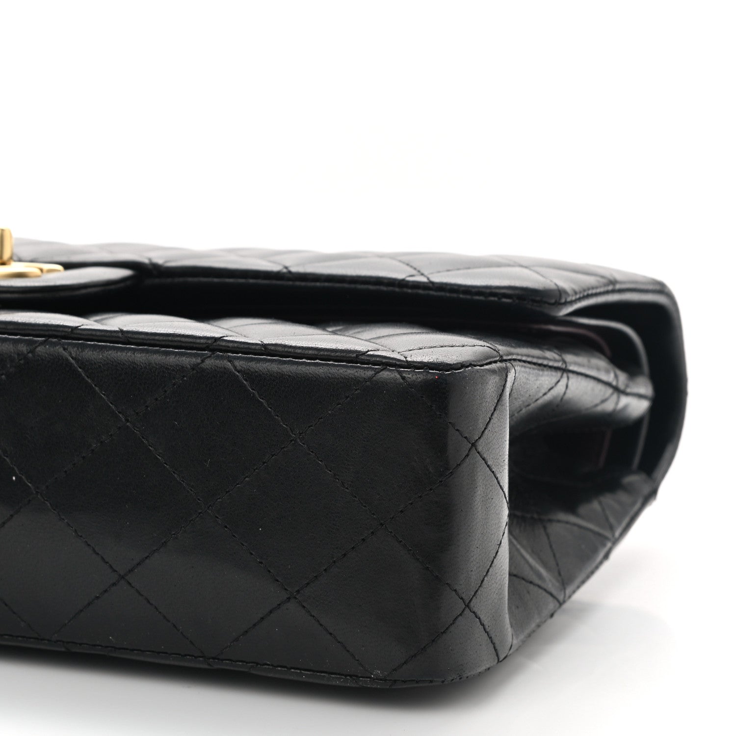 Chanel Lambskin Quilted Medium Double Flap Black 9 of 10