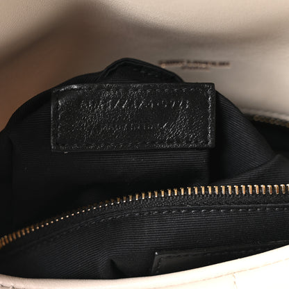 Saint Laurent Lambskin Quilted Small Loulou Puffer Monogram Chain Satchel Blanc Vintage 7 of 11