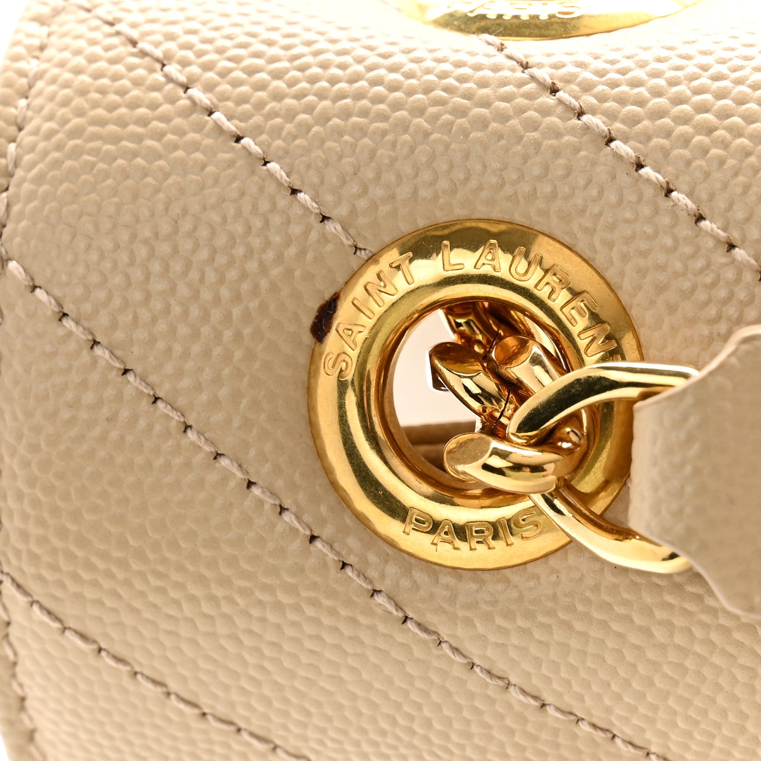 Saint Laurent Grain De Poudre Matelasse Chevron Large Monogram Satchel Nude Powder 11 of 12
