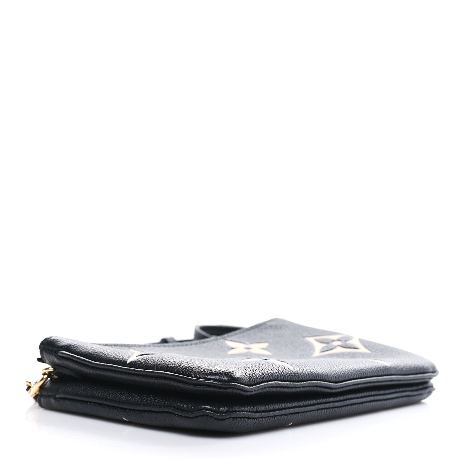 Louis Vuitton Empreinte Monogram Giant Double Zip Pochette Black Cream 4 of 9