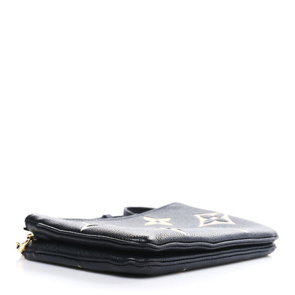 Louis Vuitton Empreinte Monogram Giant Double Zip Pochette Black Cream 4 of 9