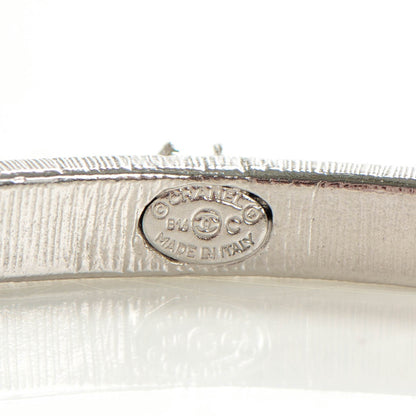 Chanel Crystal CC Large Hoop Earrings Grey Silver 5 of 8