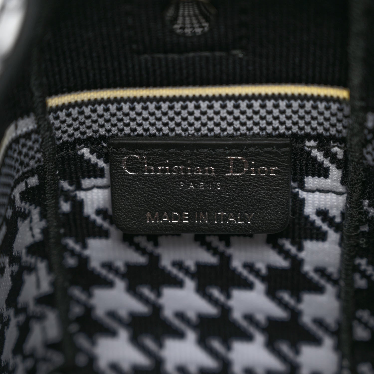 Christian Dior Canvas Houndstooth Embroidered Small Diorcamp Bag Black Multicolor 6 of 10