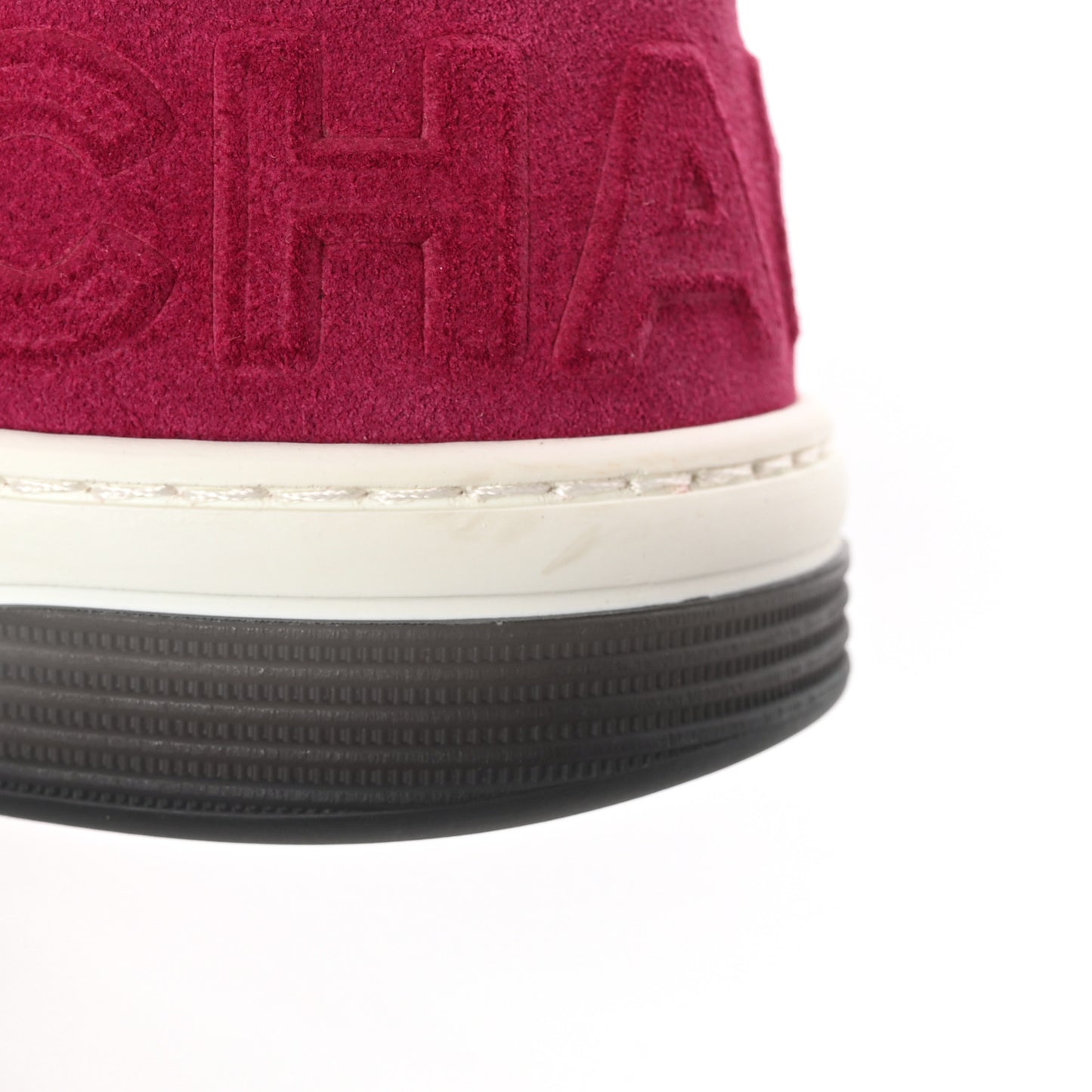 Suede Calfskin Logo Sneakers 39 Dark Pink