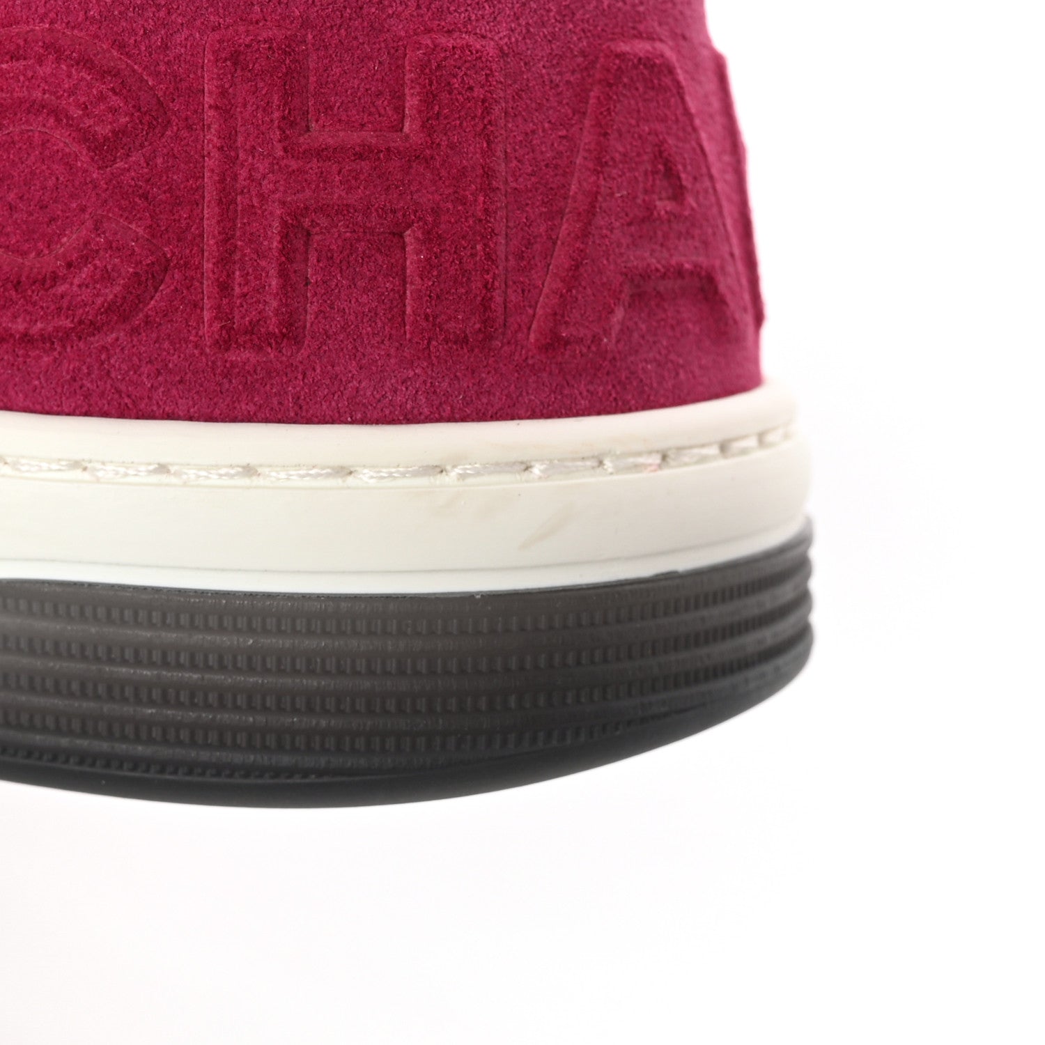 Chanel Suede Calfskin Logo Sneakers 39 Dark Pink 13 of 13