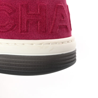 Chanel Suede Calfskin Logo Sneakers 39 Dark Pink 13 of 13