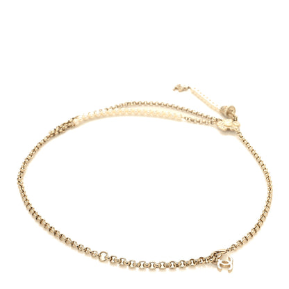 Chanel Pearl Crystal Camellia Chain Belt Gold White 2 of 5